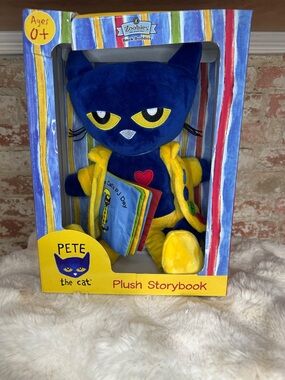 Pete the Cat Book Buddy Plush Pajama Day Storybook Stuffed Animal RETIRED NIB